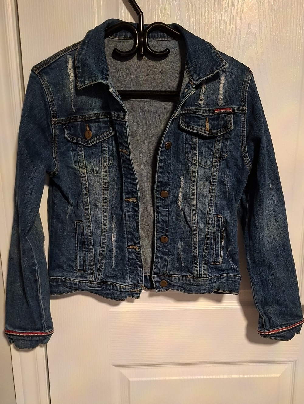 Thom Browne Distressed Blue Denim Trucker Jacket